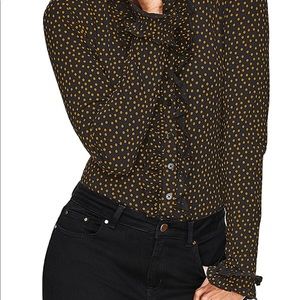 Boden Alberta Polka Dot Ruffle Blouse